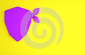 Purple Vandal icon isolated on yellow background. Minimalism concept. 3d illustration 3D render