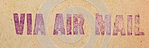 Purple Via Air Mail Stamp photo