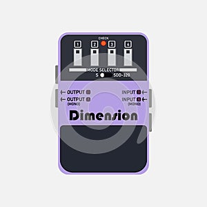 Purple vintage chorus guitar stomp box effect.