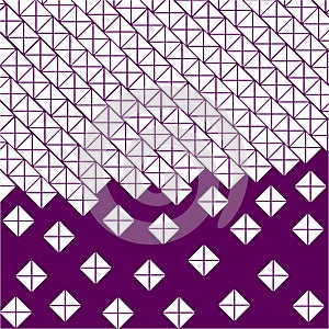 Purple, violet background of white squares and triangles