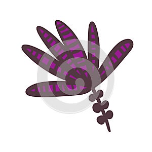 Purple and violet hand drawn vector logo crazy wild plant