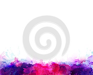 Purple, violet, lilac and pink watercolor stains. Bright color element for abstract artistic background.