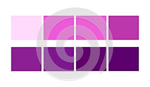 Purple, Violet Table colour shades and Ligths for cartoon design. Template to pick color swatches