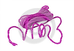 The purple violet violaceous rope in the coil