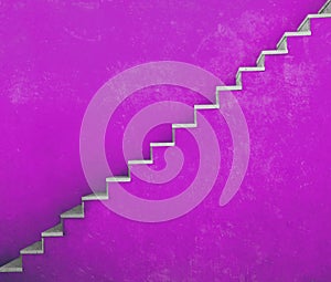 Purple wall with stairs texture background, minimalistic style photo