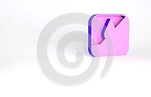 Purple Water drop icon isolated on white background. Minimalism concept. 3d illustration 3D render