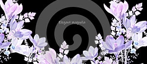 Purple watercolor magnolia flower Purple watercolor magnolia flower