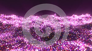 Purple waves from energy particles magical high tech futuristic light dots abstract background