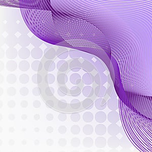 Purple wavy lines on polka dots background