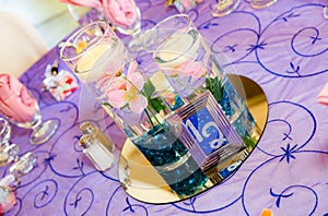 Purple wedding table decorations