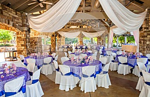 Purple wedding table decorations