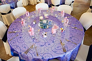 Purple wedding table decorations