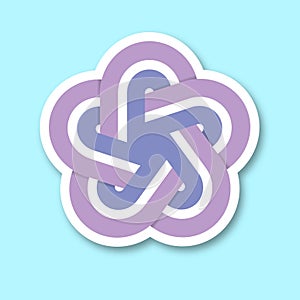 purple and white illustrated flower logo