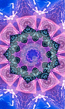 Purple White and Indigo Star Kaleidoscope Wallpaper Vertical image