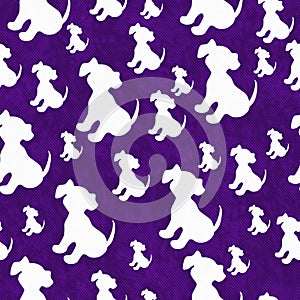 Purple and White Puppy Dog Tile Pattern Repeat Background