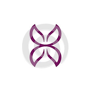 Purple Wing Butterfly or Leaf Logo Template Illustration Design. Vector EPS 10