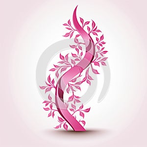 Purple wired ribbon cancer - tumor pink ribbon symbol breast cancer awareness products color background photo