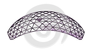 Purple Wireframe Dome Illustration, vector design Generative AI