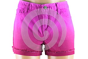 Purple women jeans shorts.