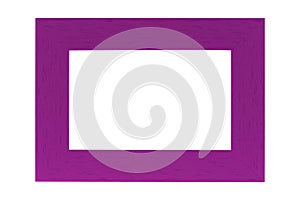 Purple wood frame isolated on white background. clipping path