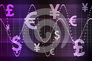 Purple World Currencies Business Abstract photo