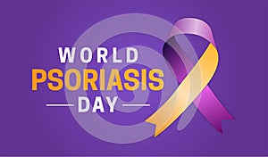 Purple World Psoriasis Day Background Illustration