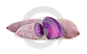 Purple yams isolated on white background