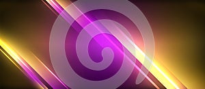 a purple and yellow background with glowing lines