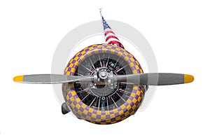Purple and Yellow Check AT-6 Texan Engine and Propeller