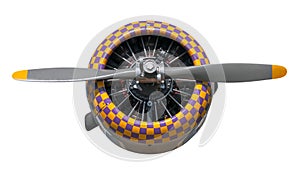 Purple and Yellow Check AT-6 Texan Engine and Propeller photo