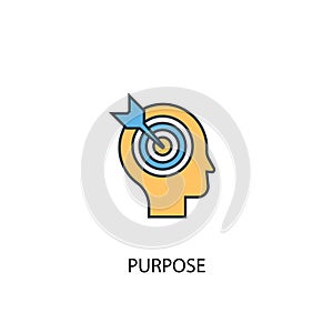 Purpose concept 2 colored line icon
