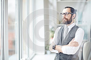 Purposeful businessman in office