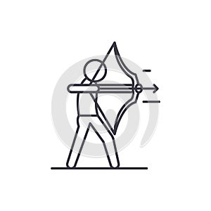 Purposefulness line icon concept. Purposefulness vector linear illustration, symbol, sign