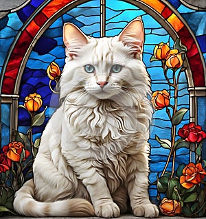Purrfect Paws: Mosaic Portrait of Cat Cuteness