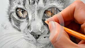 Purrfect Pencil Portrait: A Feline Sketch