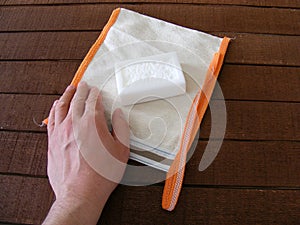 Purse for bath, white soap for bath, purse to remove dirt, turkish bath, pouch