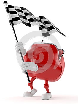 Purse character waving race flag