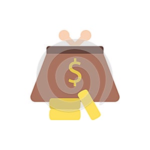 Purse, coins icon. Simple color vector elements of economy icons for ui and ux, website or mobile application