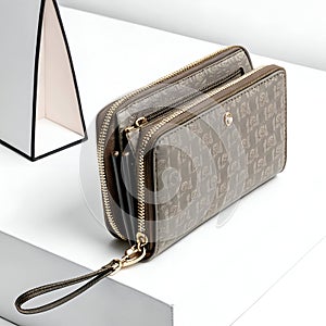 Purse Front Isometric Isolated on White Background