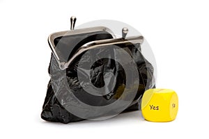 Purse with yellow dice