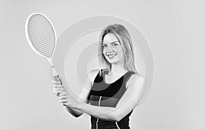 In Pursuit of Good Health. Girl tennis player. Sport competition. Woman athlete play tennis court. Scoring system