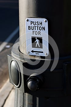 Push button for crossing