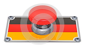 Push button with German flag, 3D rendering