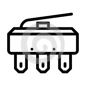 push button switch line icon vector illustration