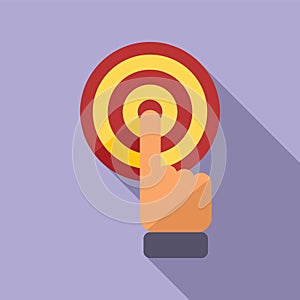 Push button target icon flat vector. People seo