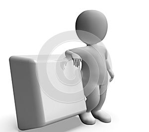 Push button used to start the technical system or remote power - 3d illustration