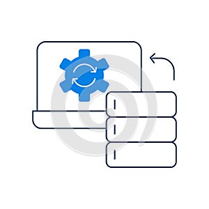 Push Data Synchronization Vector Icon. Editable Stroke Icon