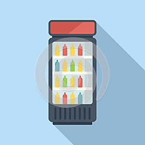 Push drink machine icon flat vector. Workplace vessel