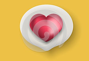 Push notice alert with heart icon isolated on white background. Vector illustration