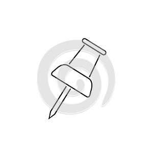 Push pin line icon, vector illustration in flat